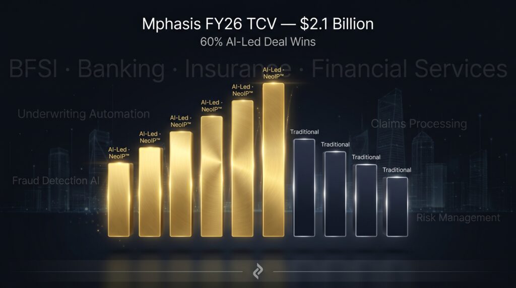 Mphasis AI-led deal wins 2026 — 60% of $2.1 billion TCV in FY26 driven by AI-led contracts in BFSI sector