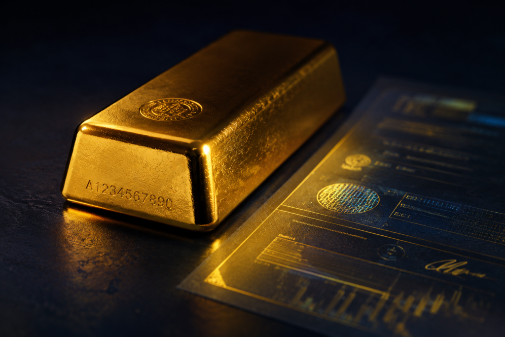 Physical gold bar withdrawal through EGR rematerialization process