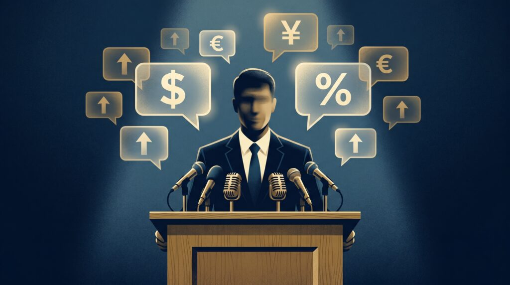 Federal Reserve official at press conference signaling hawkish monetary policy stance — Fed communication and rate hike expectations 2026