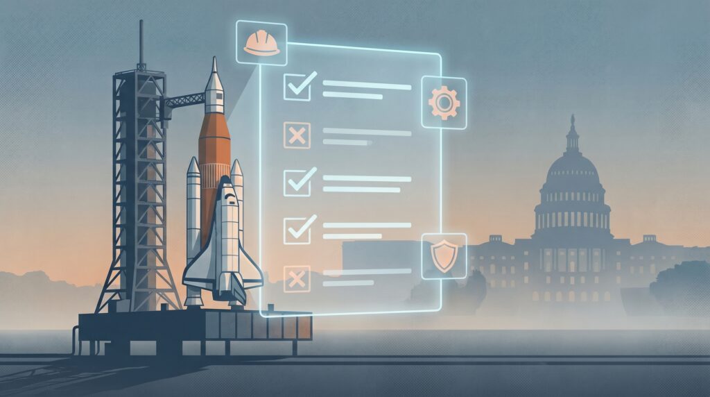 SpaceX IPO investor risk illustration showing opportunity and valuation risk, including regulation, AI capital spending, and market expectations.